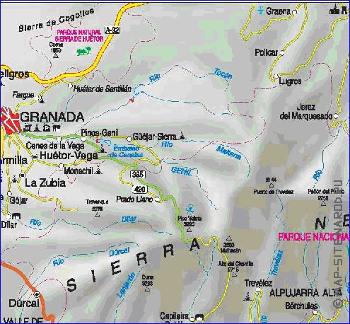 mapa de  provincia Provincia de Granada