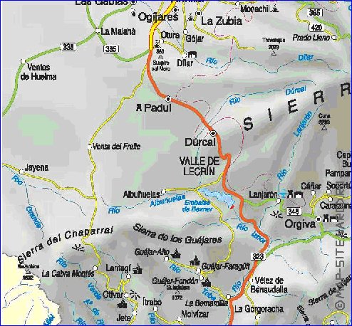 mapa de  provincia Provincia de Granada