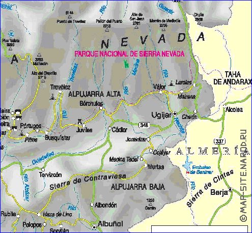 mapa de  provincia Provincia de Granada