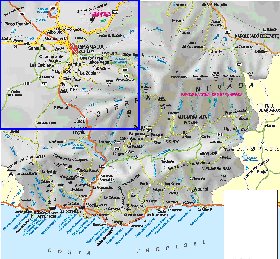 mapa de  provincia Provincia de Granada