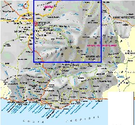 mapa de  provincia Provincia de Granada