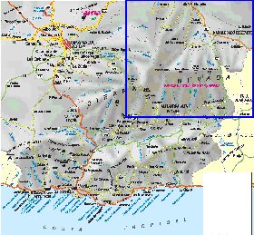 mapa de  provincia Provincia de Granada