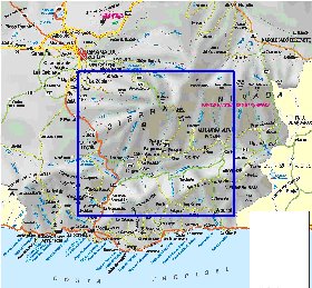 mapa de  provincia Provincia de Granada