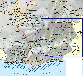 mapa de  provincia Provincia de Granada