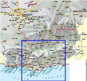 mapa de  provincia Provincia de Granada