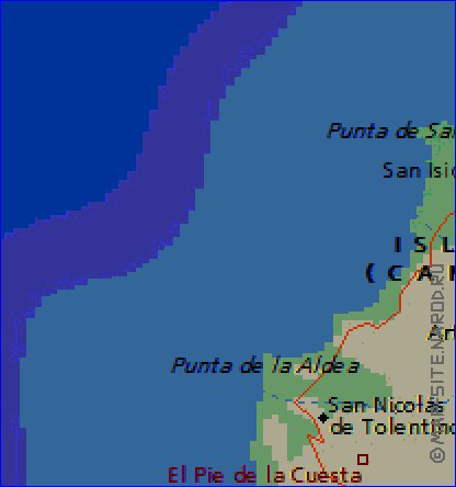 mapa de Gran Canaria em ingles