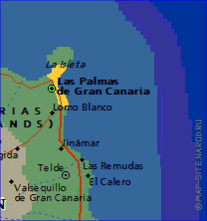 mapa de Gran Canaria em ingles