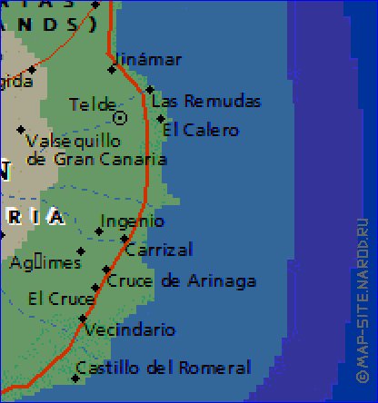 carte de Grande Canarie en anglais