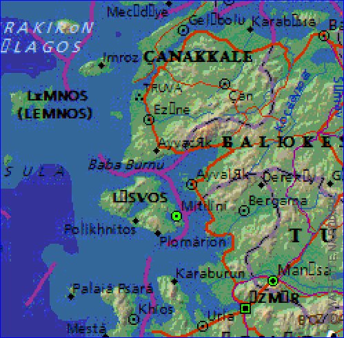 Administrativa mapa de Grecia em ingles