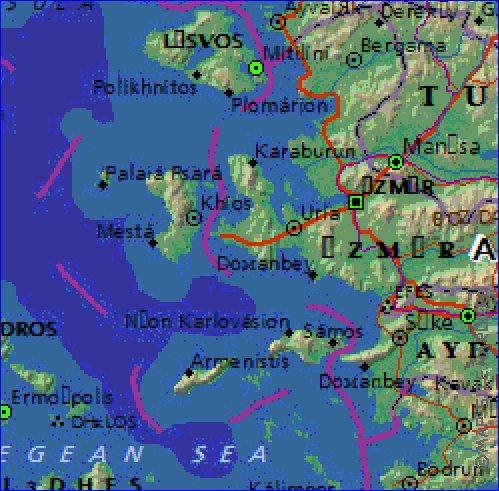 Administrativa mapa de Grecia em ingles