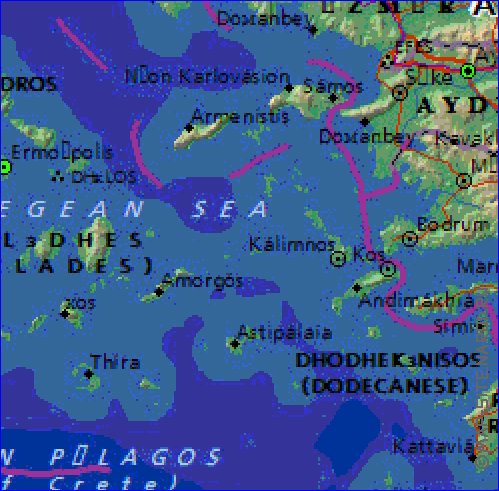 Administrativa mapa de Grecia em ingles