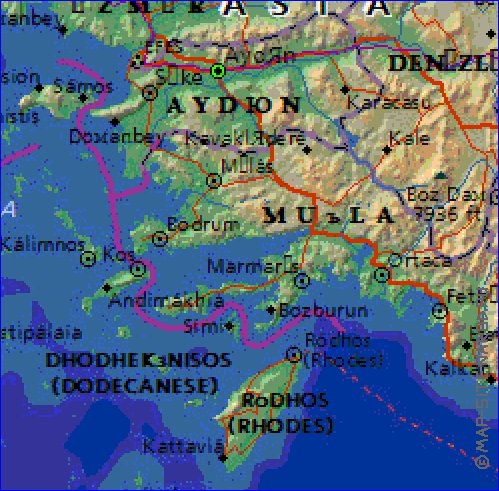 Administrativa mapa de Grecia em ingles