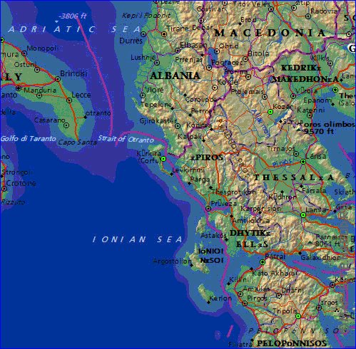 Administrativa mapa de Grecia em ingles