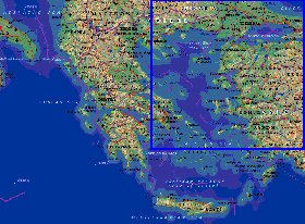 Administrativa mapa de Grecia em ingles