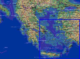 Administrativa mapa de Grecia em ingles