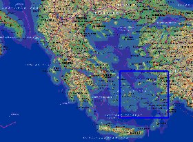 Administrativa mapa de Grecia em ingles