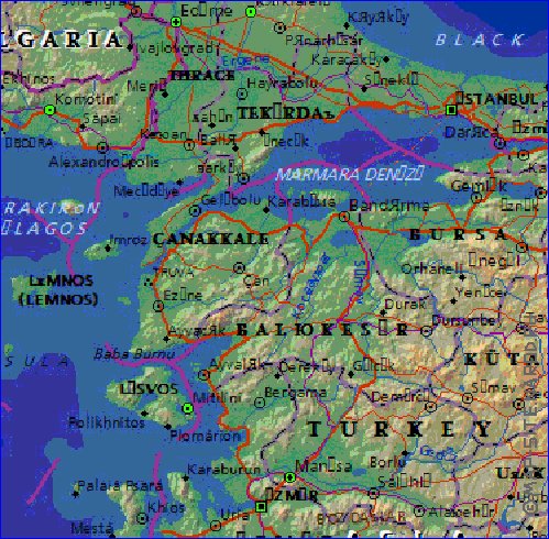 Administrativa mapa de Grecia em ingles