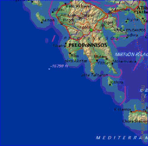 Administrativa mapa de Grecia em ingles