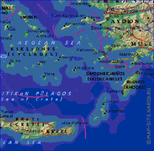 Administrativa mapa de Grecia em ingles