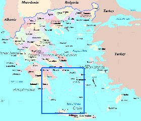 Administrativa mapa de Grecia