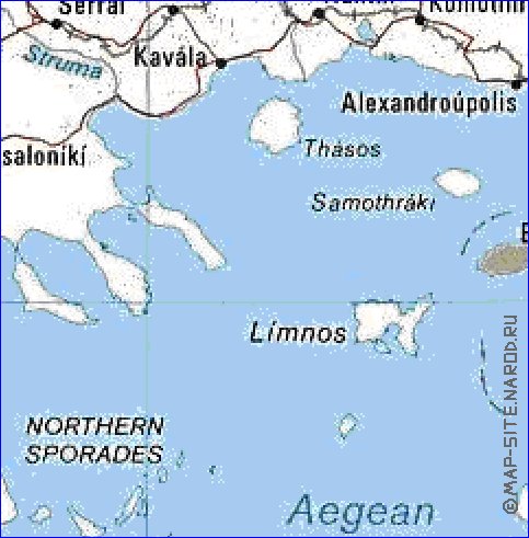 mapa de Grecia em ingles