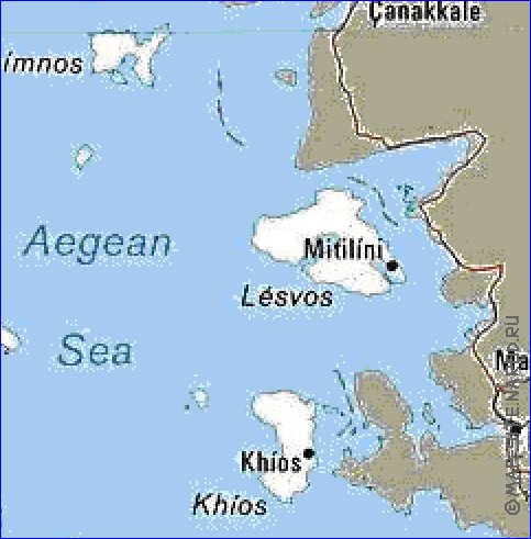 mapa de Grecia em ingles