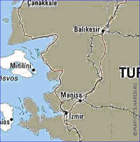 mapa de Grecia em ingles