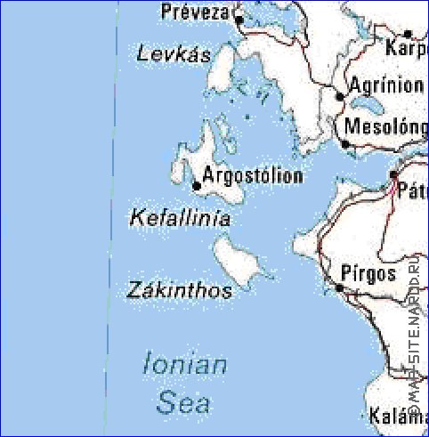 mapa de Grecia em ingles