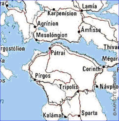 carte de Grece en anglais