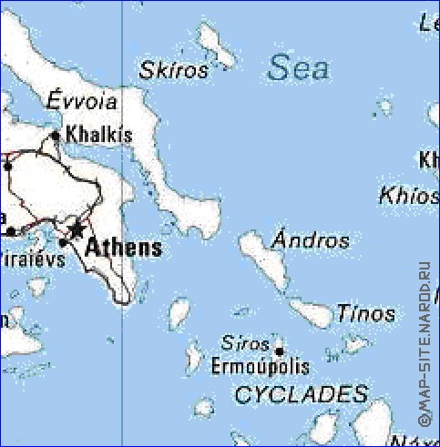 mapa de Grecia em ingles