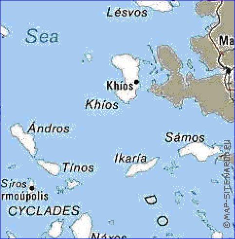 mapa de Grecia em ingles