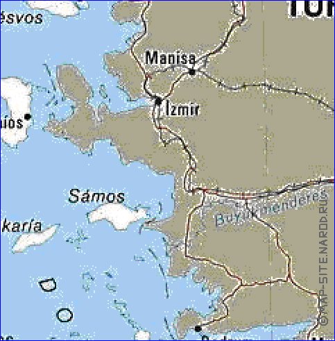 mapa de Grecia em ingles