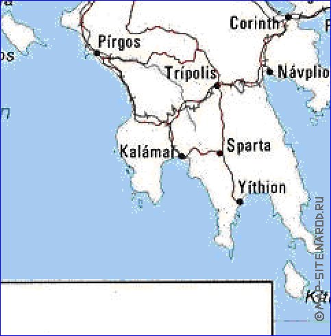 mapa de Grecia em ingles