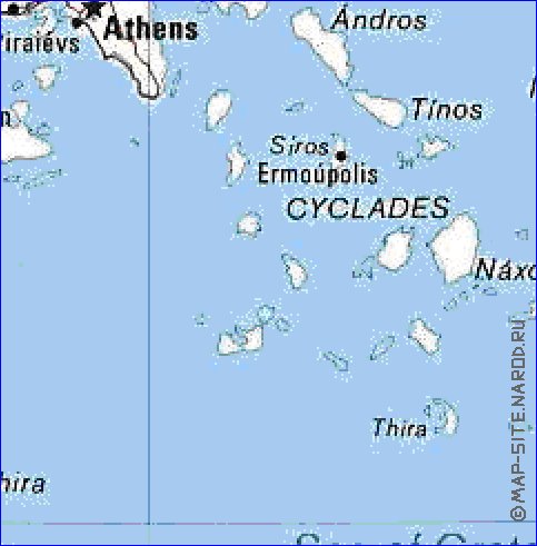 mapa de Grecia em ingles