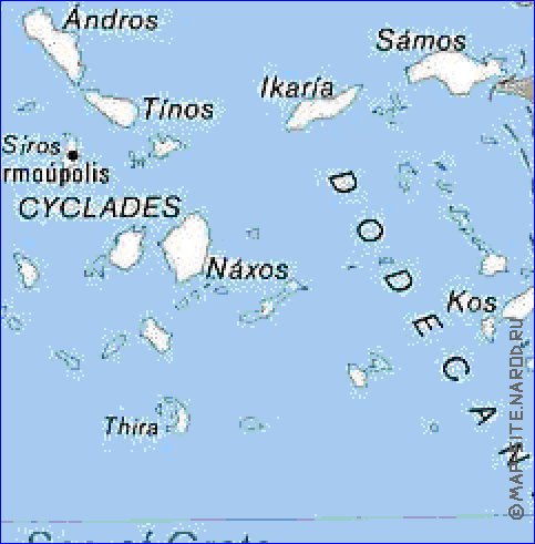 mapa de Grecia em ingles