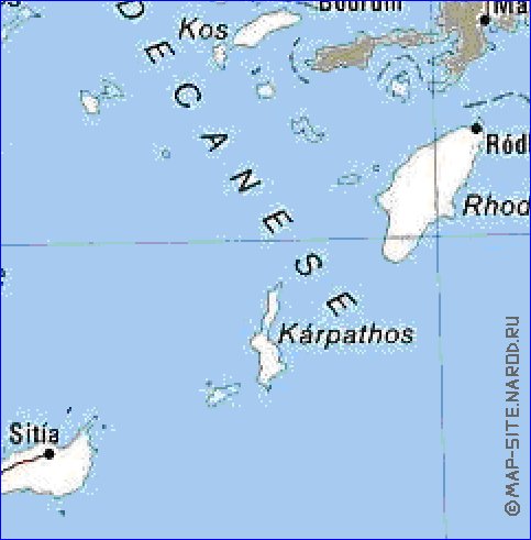 mapa de Grecia em ingles