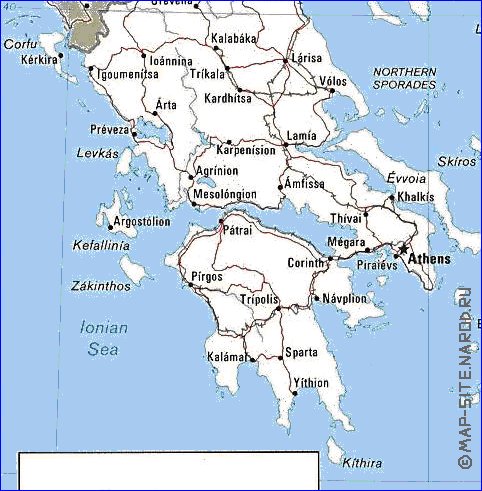 carte de Grece en anglais