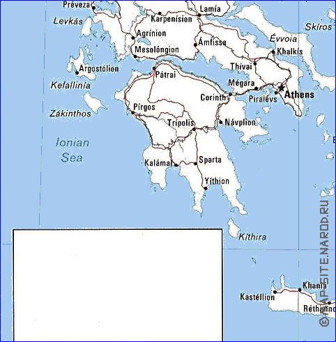 mapa de Grecia em ingles