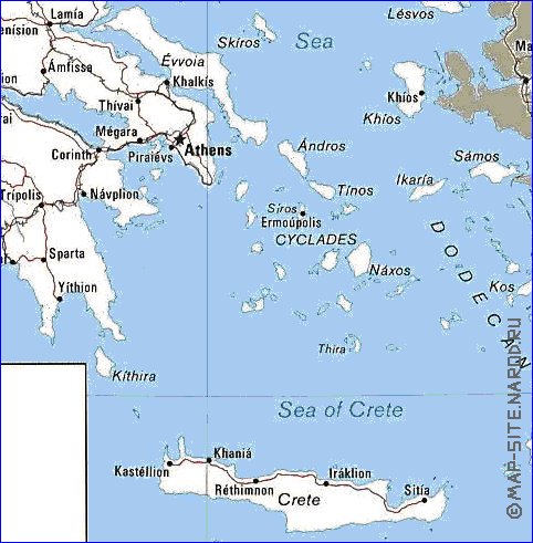 mapa de Grecia em ingles