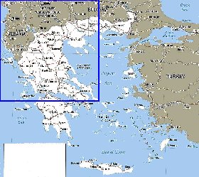 mapa de Grecia em ingles