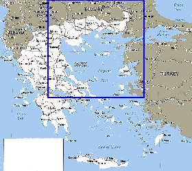 mapa de Grecia em ingles