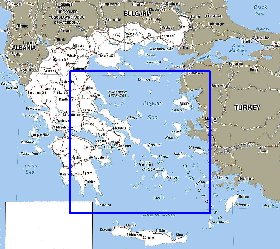 carte de Grece en anglais