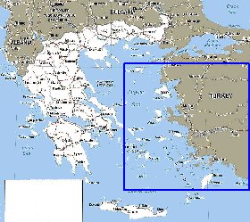 mapa de Grecia em ingles