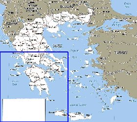 mapa de Grecia em ingles