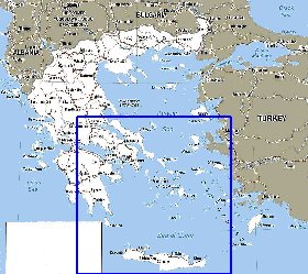 mapa de Grecia em ingles