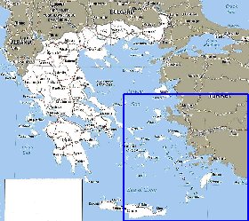 mapa de Grecia em ingles