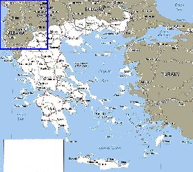 carte de Grece en anglais