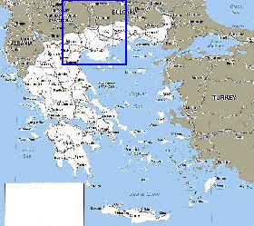 mapa de Grecia em ingles