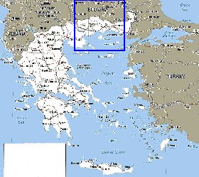 mapa de Grecia em ingles