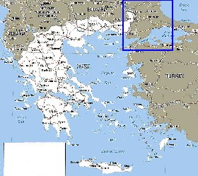 mapa de Grecia em ingles